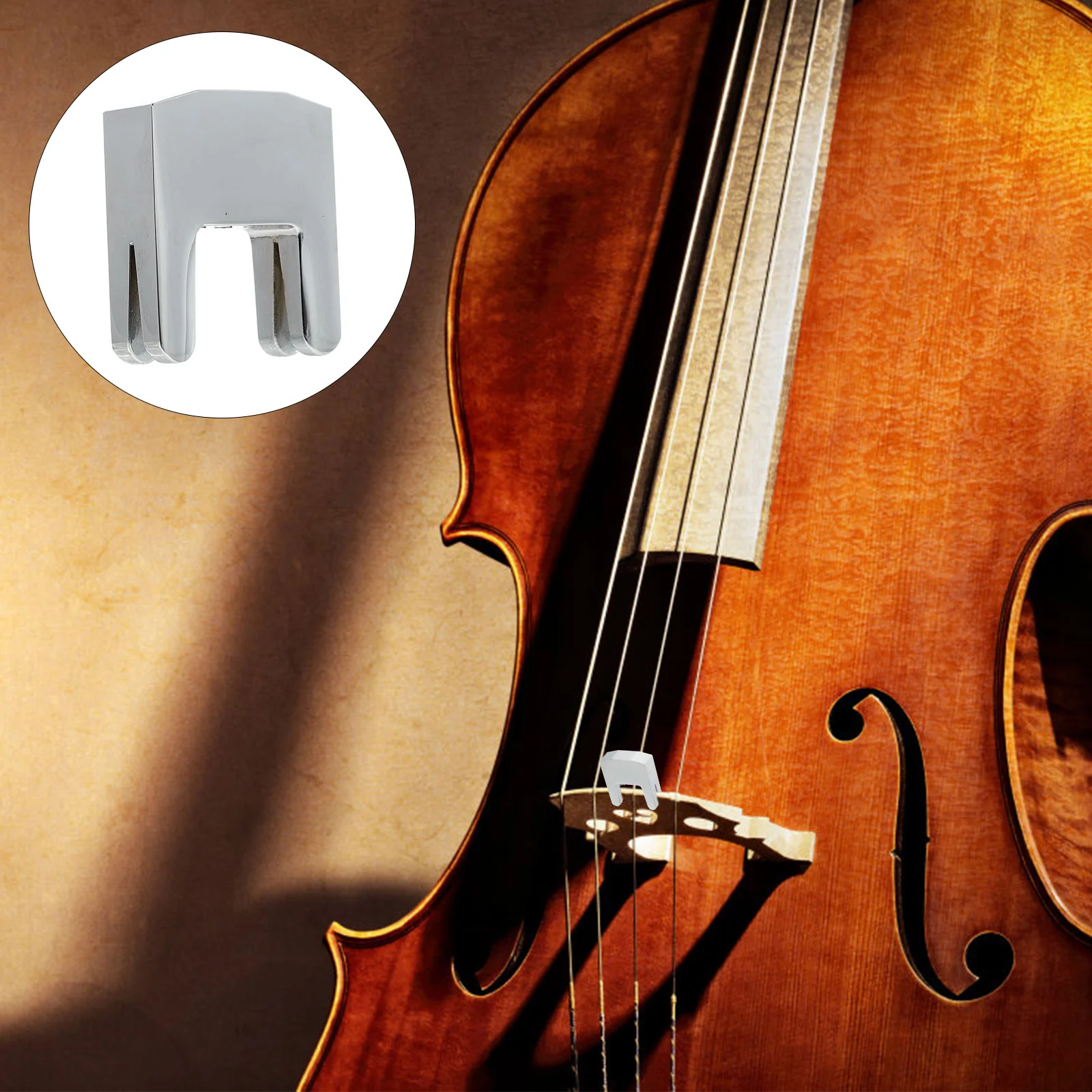1Pc Creative Zinc Alloy Violoncello Silencer 3/4 4/4 Portable Cello Mute (Silver)
1Pc Creative Zinc Alloy Violoncello Silencer 3/4 4/4 Portable Cello Mute (Silver)
