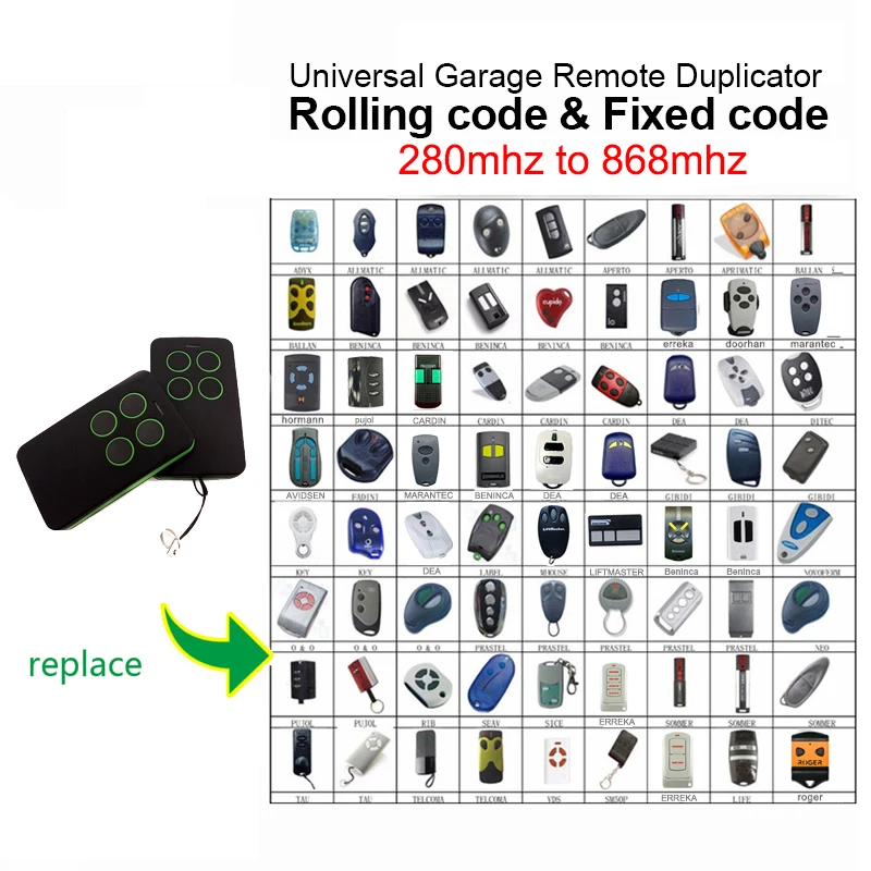 Multifrequency Remote Control telecommande portail universel 280-868MHZ Auto Scan 4 in 1 For Rolling Code and Gate Duplicator
Multifrequency Remote Control telecommande portail universel 280-868MHZ Auto Scan 4 in 1 For Rolling Code and Gate Duplicator