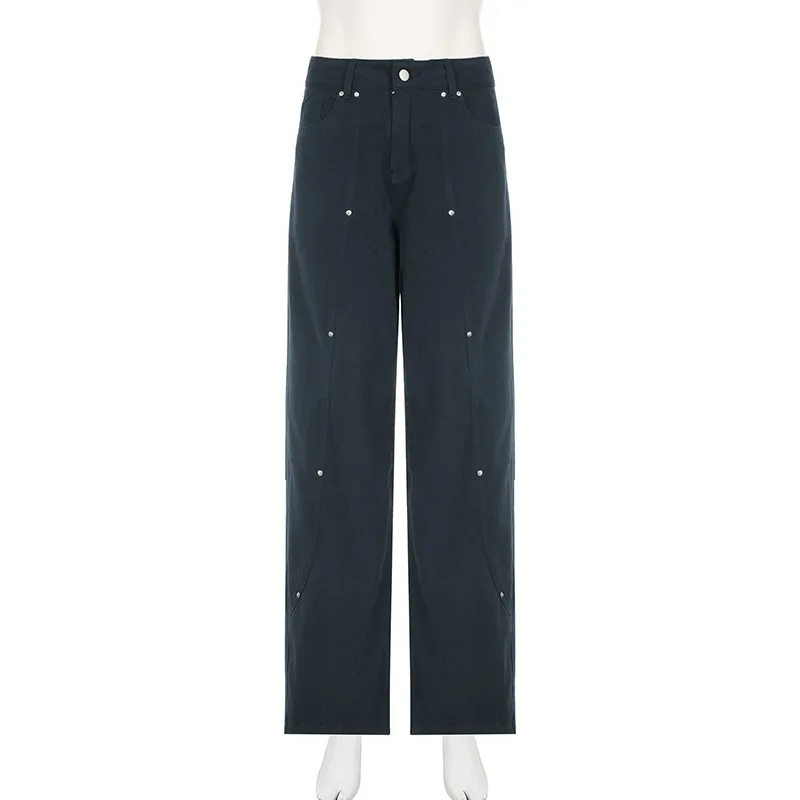 2000s Clothes Y2k Low Rise Boot Cut Jeans Woman Casual Black Striped Denim Trousers Streetwear Flare Pants P77-DD25 275 S52d8cd1e5c834c18bcdb3f27fe6a7e54M