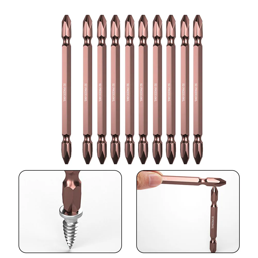 10pc Electric Screwdriver Bit Alloy Steel 100mm Bits PH2 Double Head Drill Bit Multifunctional Screwdriver Hand Tools Accessory
10pc Electric Screwdriver Bit Alloy Steel 100mm Bits PH2 Double Head Drill Bit Multifunctional Screwdriver Hand Tools Accessory