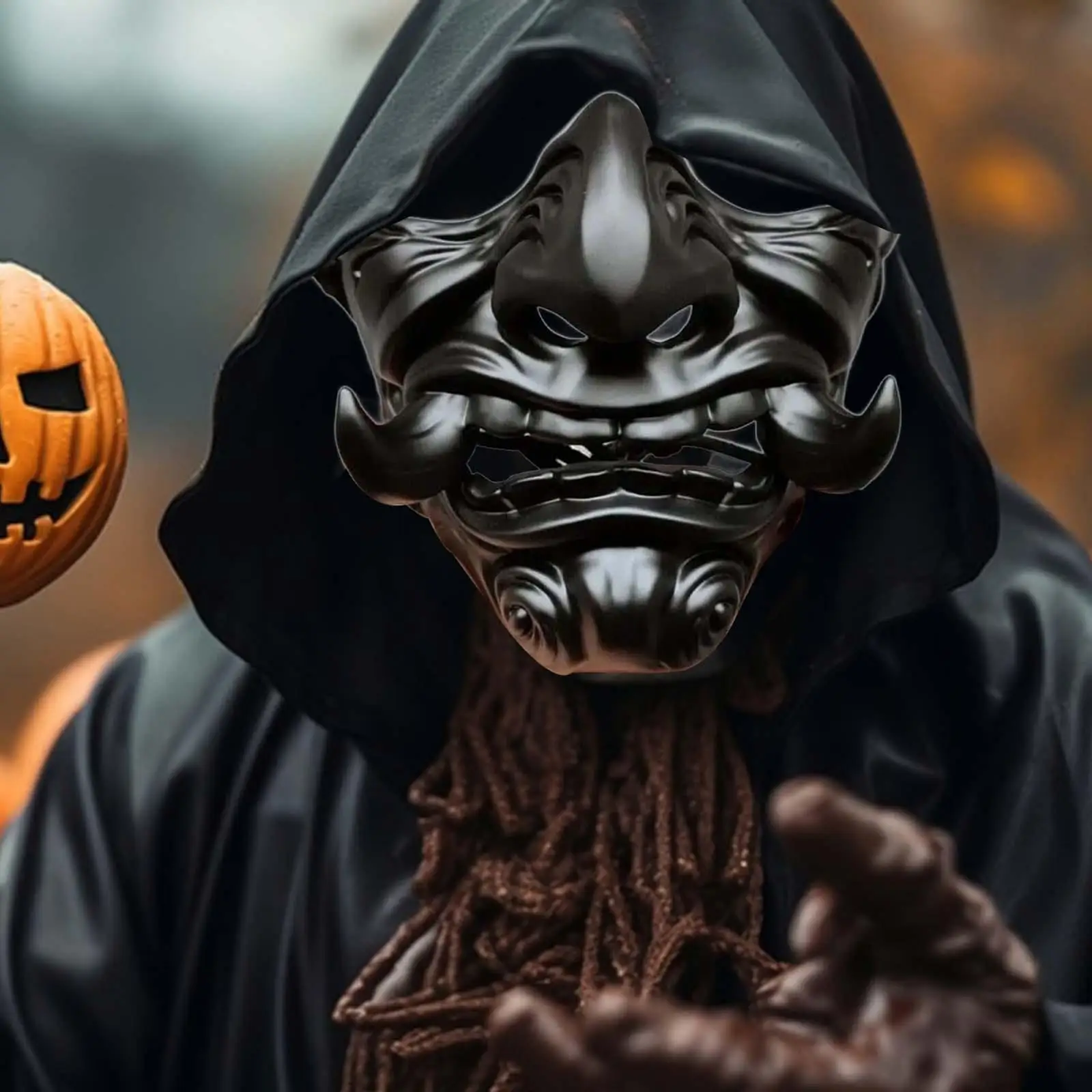 

Голова маска призрака 3D реалистичный реквизит из смолы Карнавальная маска для Хэллоуина японская маска для косплея фестиваля шоу взрослых мужчин
