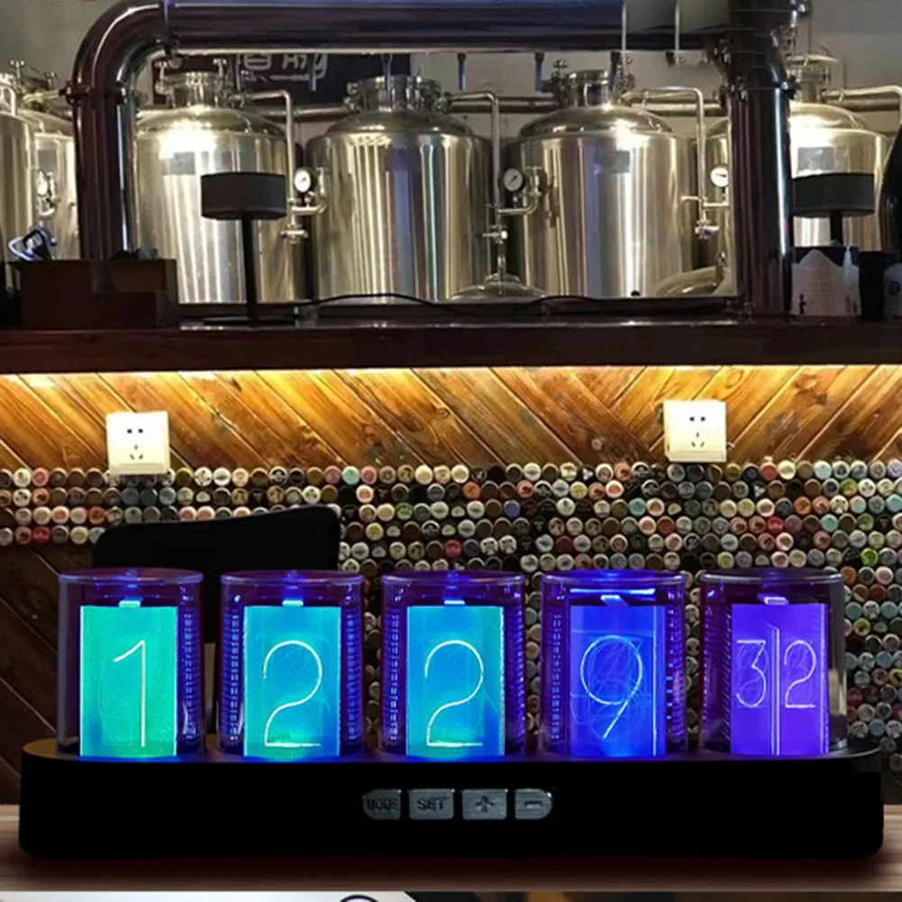 Digital Nixie Tube Clock with RGB LED Glows for Gaming Desktop Decoration Luxury Box Packing Desk Decoration Gift
Digital Nixie Tube Clock with RGB LED Glows for Gaming Desktop Decoration Luxury Box Packing Desk Decoration Gift