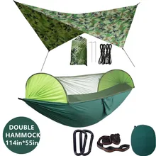 Camping Hammock with Mosquito Net and Tarp Rain Cover 290 x 140 cm Nylon Double Hammock Lightweight for Travel Outdoor Hiking
Camping Hammock with Mosquito Net and Tarp Rain Cover 290 x 140 cm Nylon Double Hammock Lightweight for Travel Outdoor Hiking