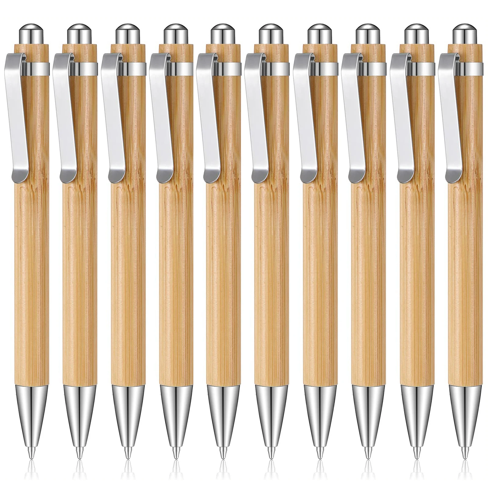 

60Pcs/Lot Bamboo Wood Ballpoint Pen Bamboo Pen 1.0mm Tip Office School Wrting Stationery Business Signature Ball Pens