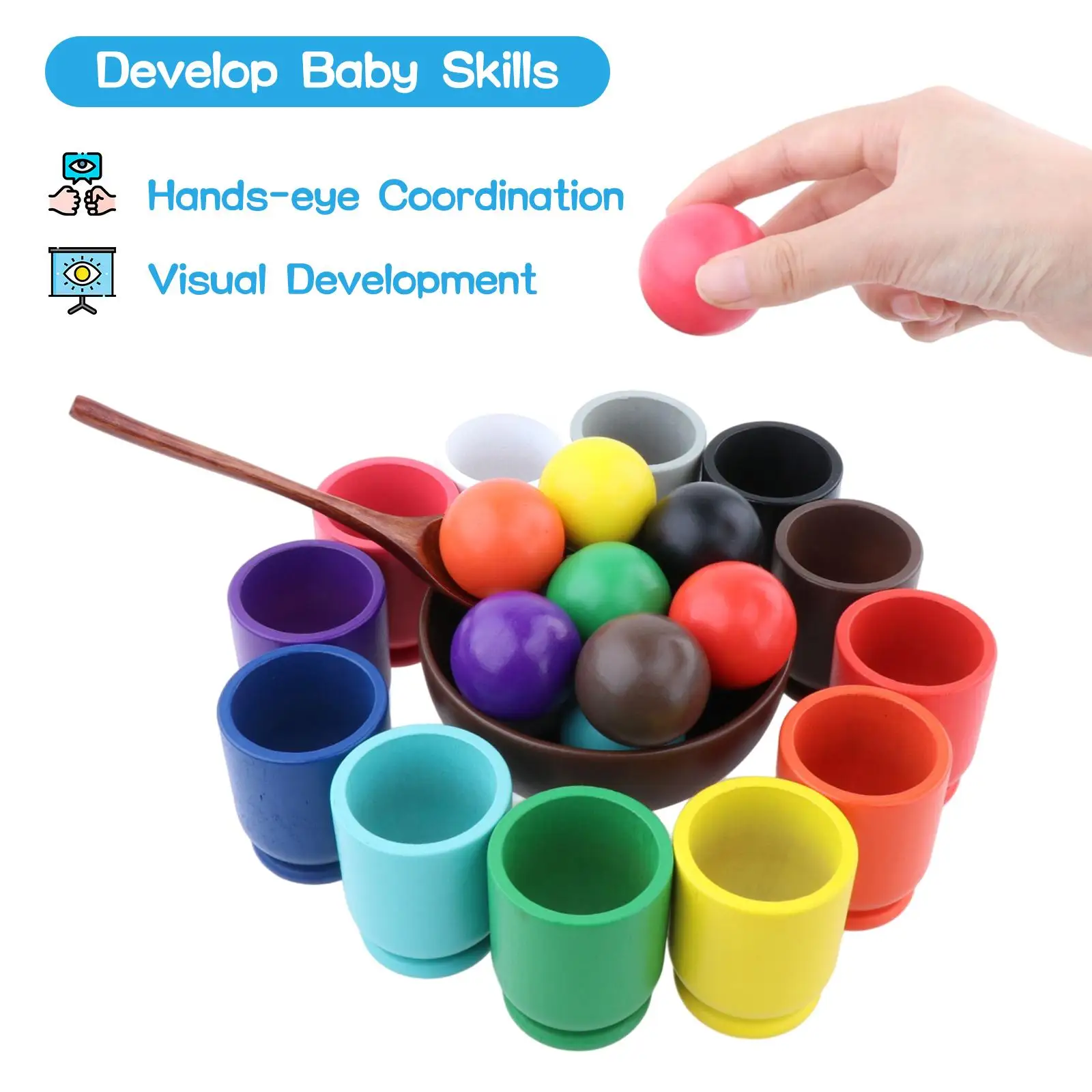 Радужные шары in Cup игрушка Монтессори с 12 шариками, детские развивающие игрушки, детская Дошкольная обучающая игрушка для детей 
Радужные шары in Cup игрушка Монтессори с 12 шариками, детские развивающие игрушки, детская Дошкольная обучающая игрушка для детей
