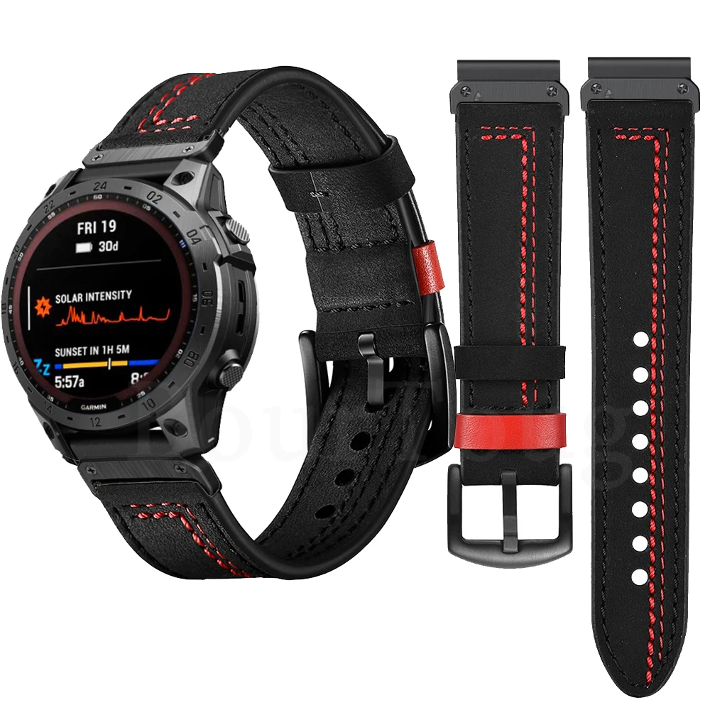 

Кожаный ремешок для наручных часов QuickFit, браслет для Garmin Fenix 7X 7 6 6X Pro 5 5X Plus Quatix Epix gen 2 MARQ, 22 мм 26 мм