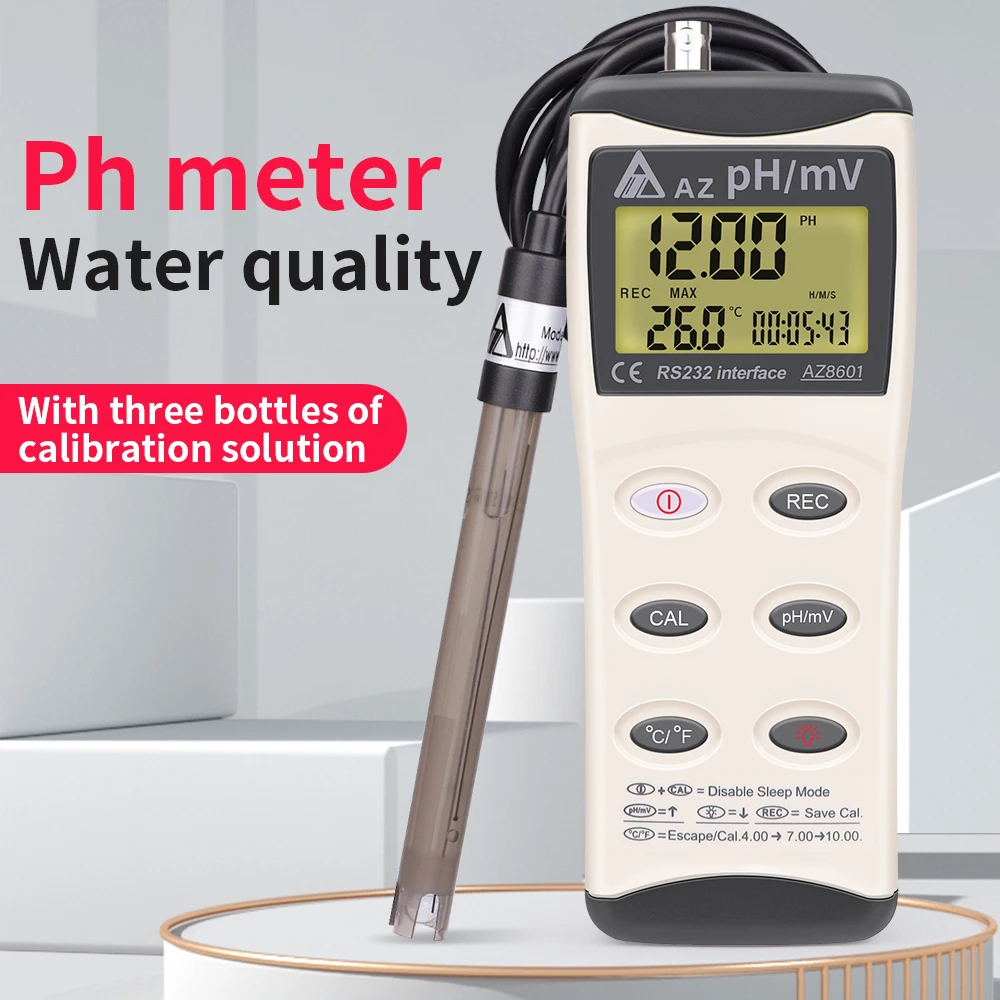 

AZ8601 PH Meter PH ORP Mv TEMP Tester Water Quality Tester Waterproof High Precision Water Monitor for Aquarium Aquaculture