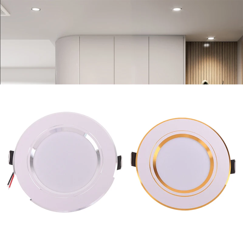 

New 5W 9W 12W LED Downlight Round Panel Light Cold Warm White Spot Lamp 220V Ceiling Light Recessed Down Light Lighting