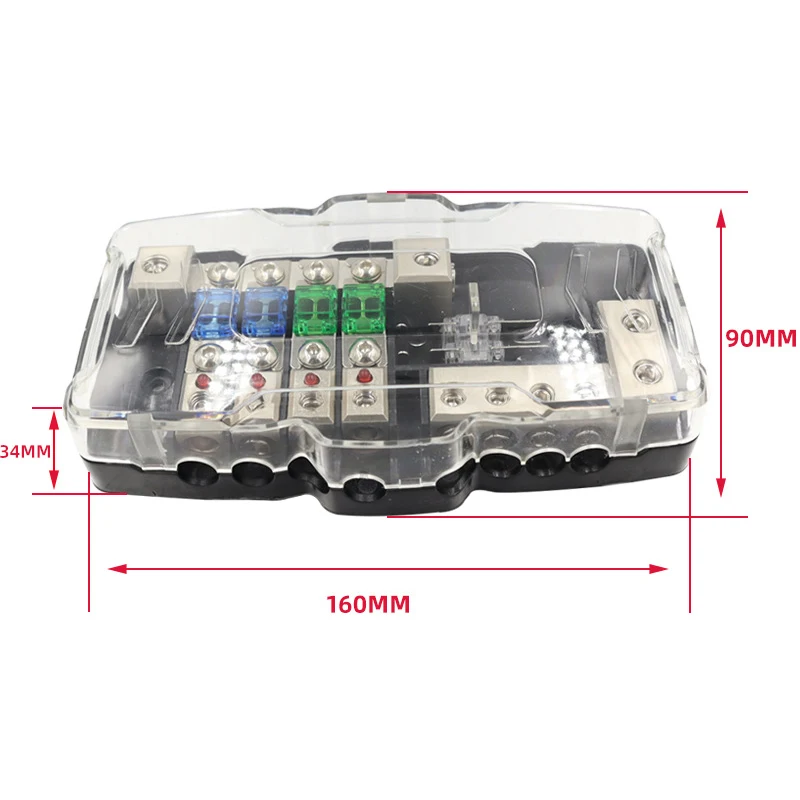 

2 In 4 Out Circuit Hd Fuse Power Distribution Block Car Audio Multifunctional Fuse Box for Campers Motorhomes Yachts Coaches