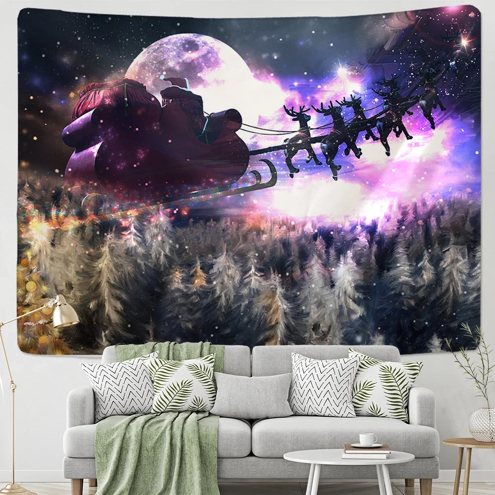 

Santa Claus wall hanging Hippie fireplace home decoration tapestry background cloth large size tapestry Bohemian decoration