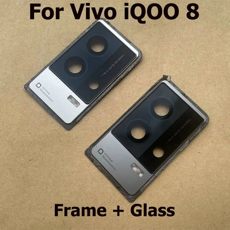 

Back Camera Glass Lens For Vivo iQOO 8 Rear Camera Glass Frame Cover With Adhesive Sticker Glue V2136A Repair Parts