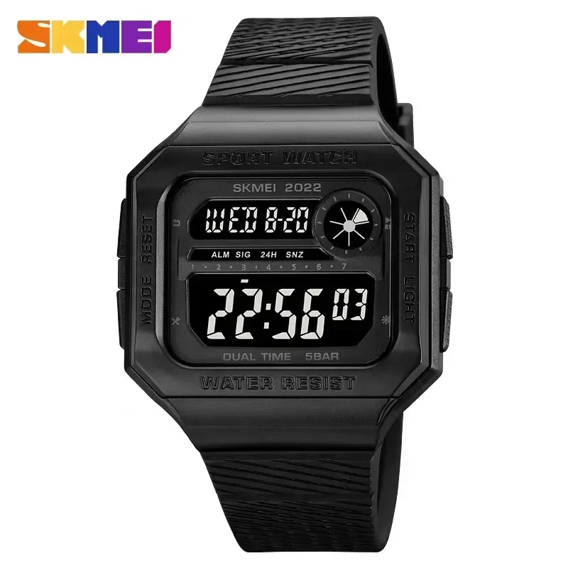 

SKMEI 2022 5Bar Waterproof Chrono Clock montre homme LED Digital Sport Watches Mens Military Countdown Calendar Wristwatch