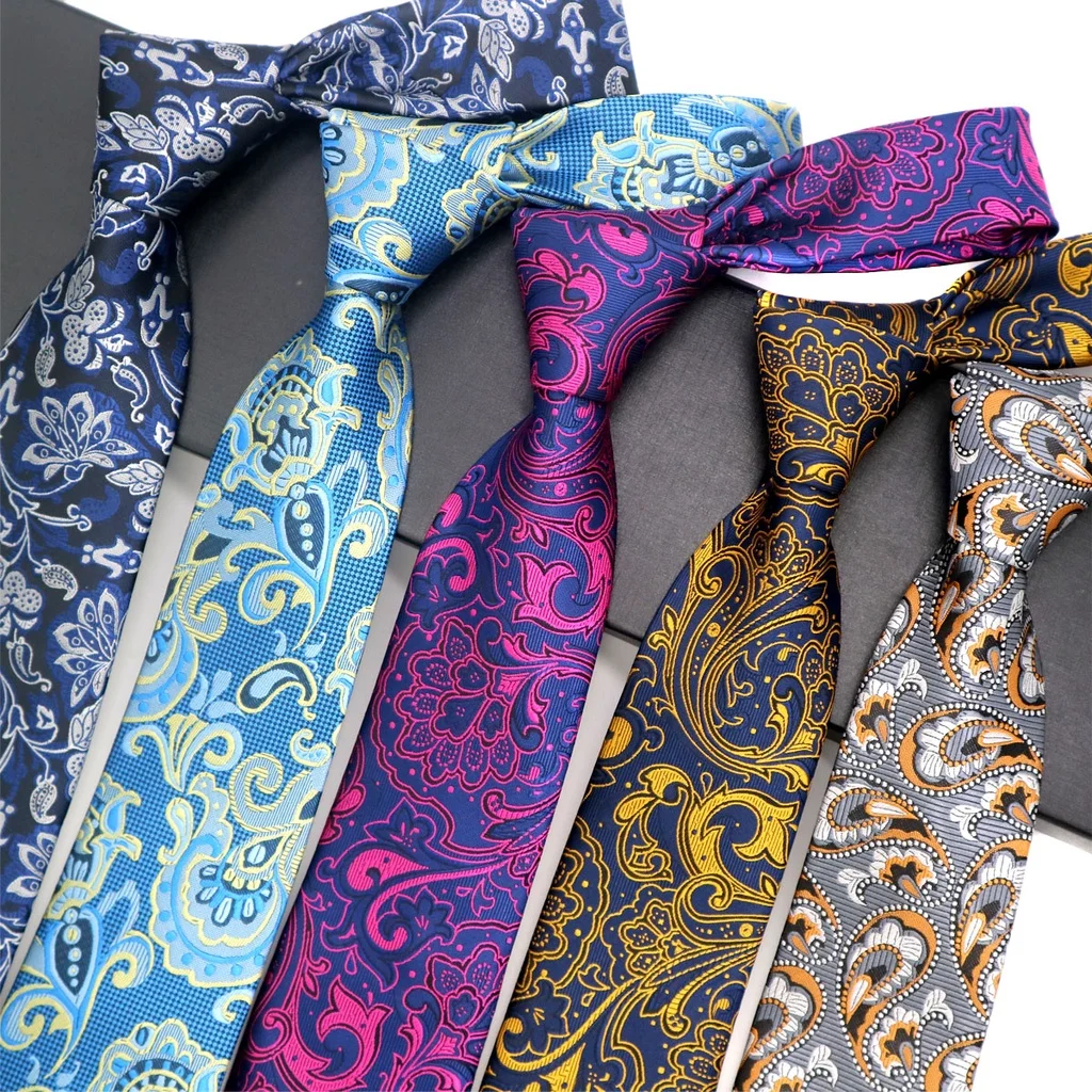 

New Classic Men's Ties Neck Ties 8cm Floral Paisley Necktie For Men Formal Business Wedding Party Neckties Neckwear