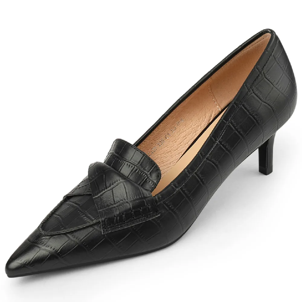 

Туфли-лодочки женские из натуральной кожи, на тонком высоком каблуке, заостренный носок, без застежки, элегантная мягкая удобная повседневная обувь в офисном стиле