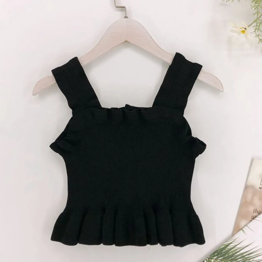 

Comfy Fashion Vest Top Solid Color Street Summer Tops Suspenders Vest Women Cropped Elegant Fashionable Going Out