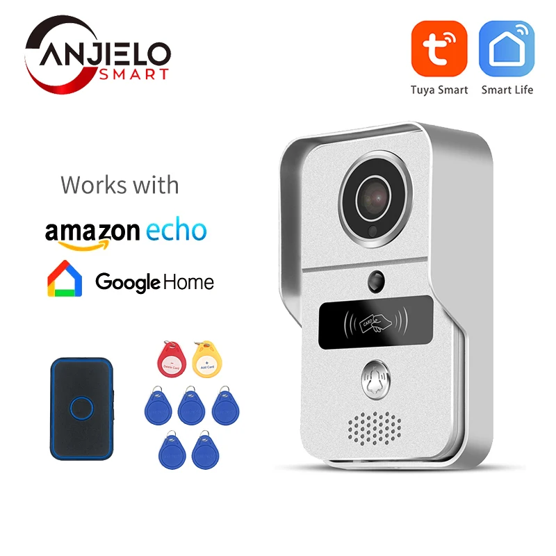 1080P Wireless Doorbell Tuya Smart Wifi Door Bell Apartment Office Access Card Video Intercom For Home Remote Unlock Doorbell
1080P Wireless Doorbell Tuya Smart Wifi Door Bell Apartment Office Access Card Video Intercom For Home Remote Unlock Doorbell
