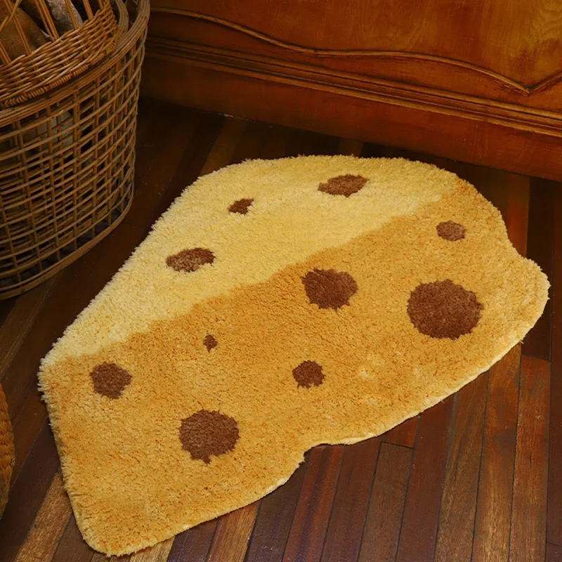 

Cute Cheese Tufting Rugs Soft Plush Living Room Girls Bedroom Decor Flocked Carpet Non-Slip Absorbent Bath Mat Home Decoration