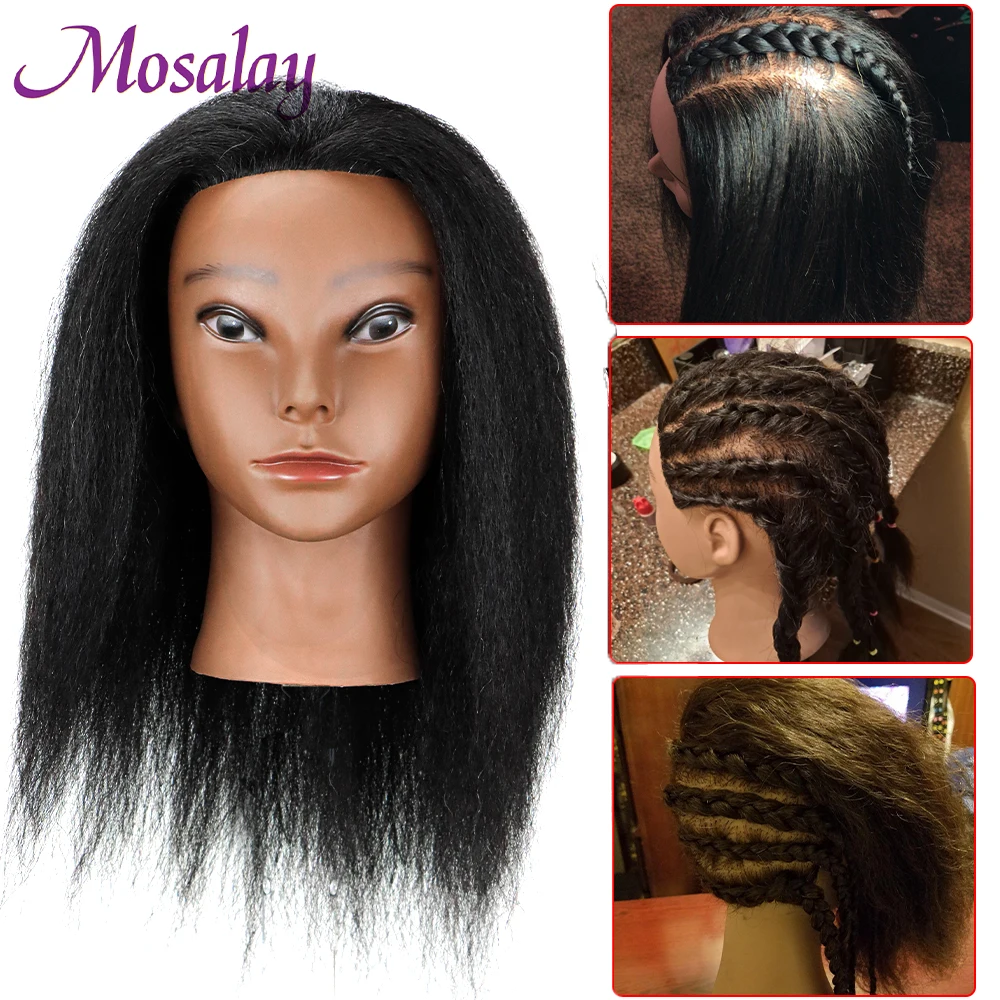 

Afro Mannequin Head With Hair For Hairdressing Braiding Cornrow Practice Manikin Training Doll Head For Cosmetology Styling