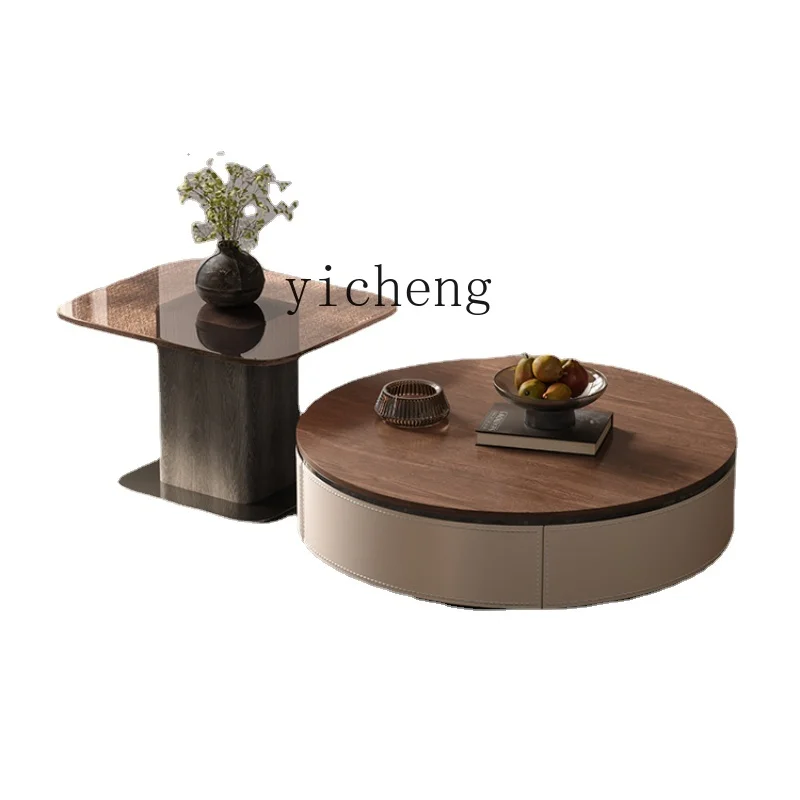 Tqh Retro Style High and Low Combination Coffee Table Living Room Retractable Saddle Leather Tea Table
Tqh Retro Style High and Low Combination Coffee Table Living Room Retractable Saddle Leather Tea Table