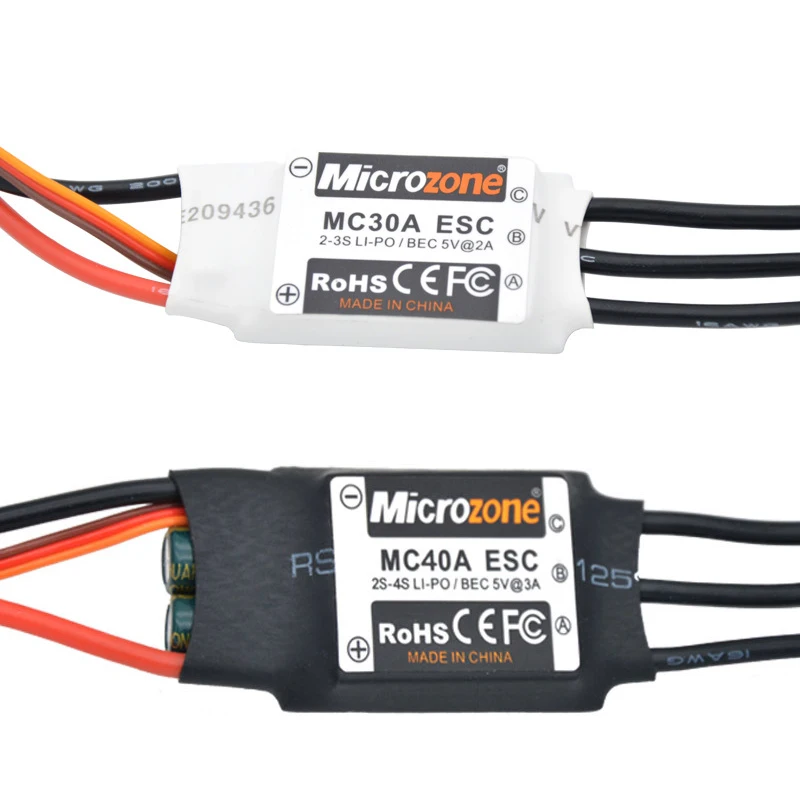 

Microzone RC Brushless 30A 40A ESC 2-4S Electric Speed Controller with 5V 3A BEC for DIY Drone Airplane Multicopter Helicopter