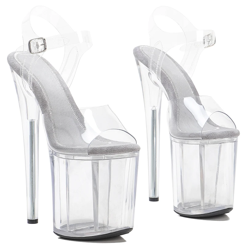 

Leecabe 20CM/ 8Inch Clear PVC Upper Fashion High Heel Platform Sandals Shoes Pole Dancing Shoes