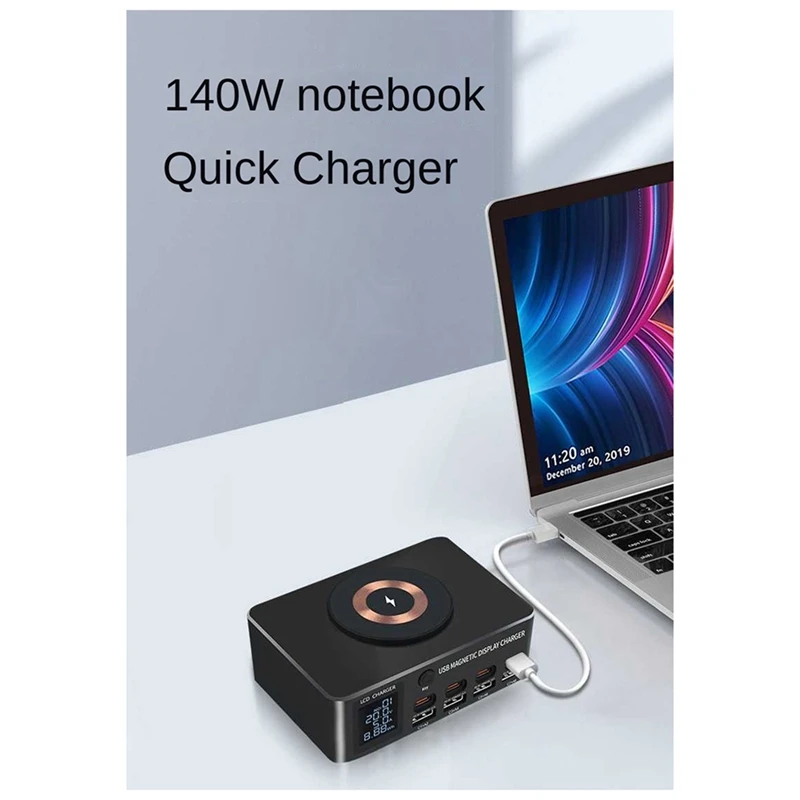 140W Desktop Type C Charger Fast Charge Charger Digital Display PD100W QC3.0 Easy To Use US Plug
140W Desktop Type C Charger Fast Charge Charger Digital Display PD100W QC3.0 Easy To Use US Plug
