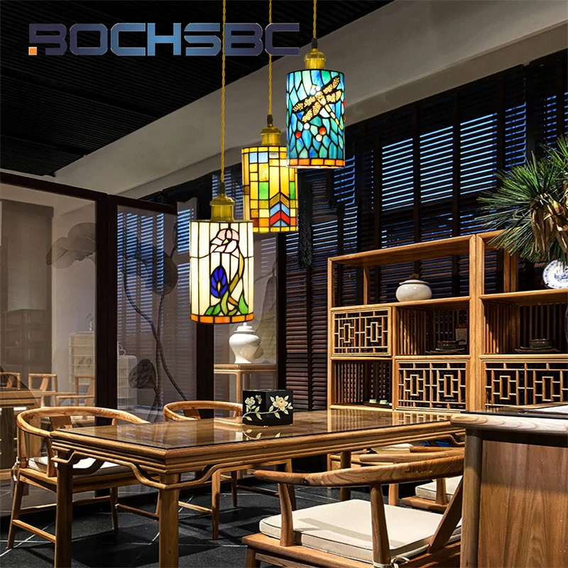 BOCHSBC Tiffany French Glass Vintage style chandelier Art Deco Study Bedroom Balcony Bar Restaurant Hotel pendant light
BOCHSBC Tiffany French Glass Vintage style chandelier Art Deco Study Bedroom Balcony Bar Restaurant Hotel pendant light