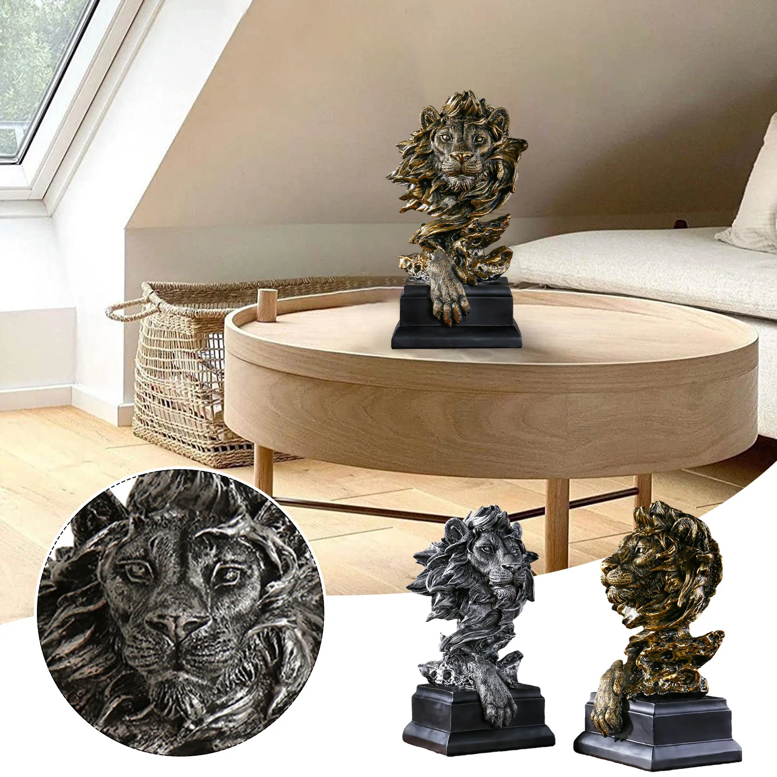 Lion Head Figurine Resin Simulation DIY Miniature Home European Modern Coffee Table Soft Decoration Desktop Ornaments Gift
Lion Head Figurine Resin Simulation DIY Miniature Home European Modern Coffee Table Soft Decoration Desktop Ornaments Gift