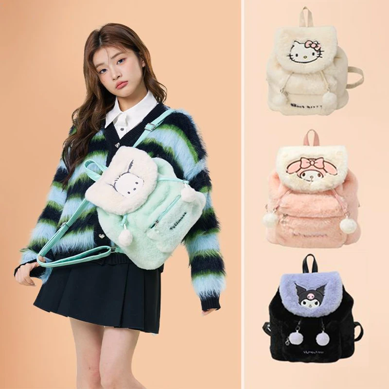 Hello Kitty Melody Kuromi Pochacco Plush Flap Backpack Anime Cartoon Sanrio Casual Large Capacity Backpack Student School Bag
Hello Kitty Melody Kuromi Pochacco Plush Flap Backpack Anime Cartoon Sanrio Casual Large Capacity Backpack Student School Bag
