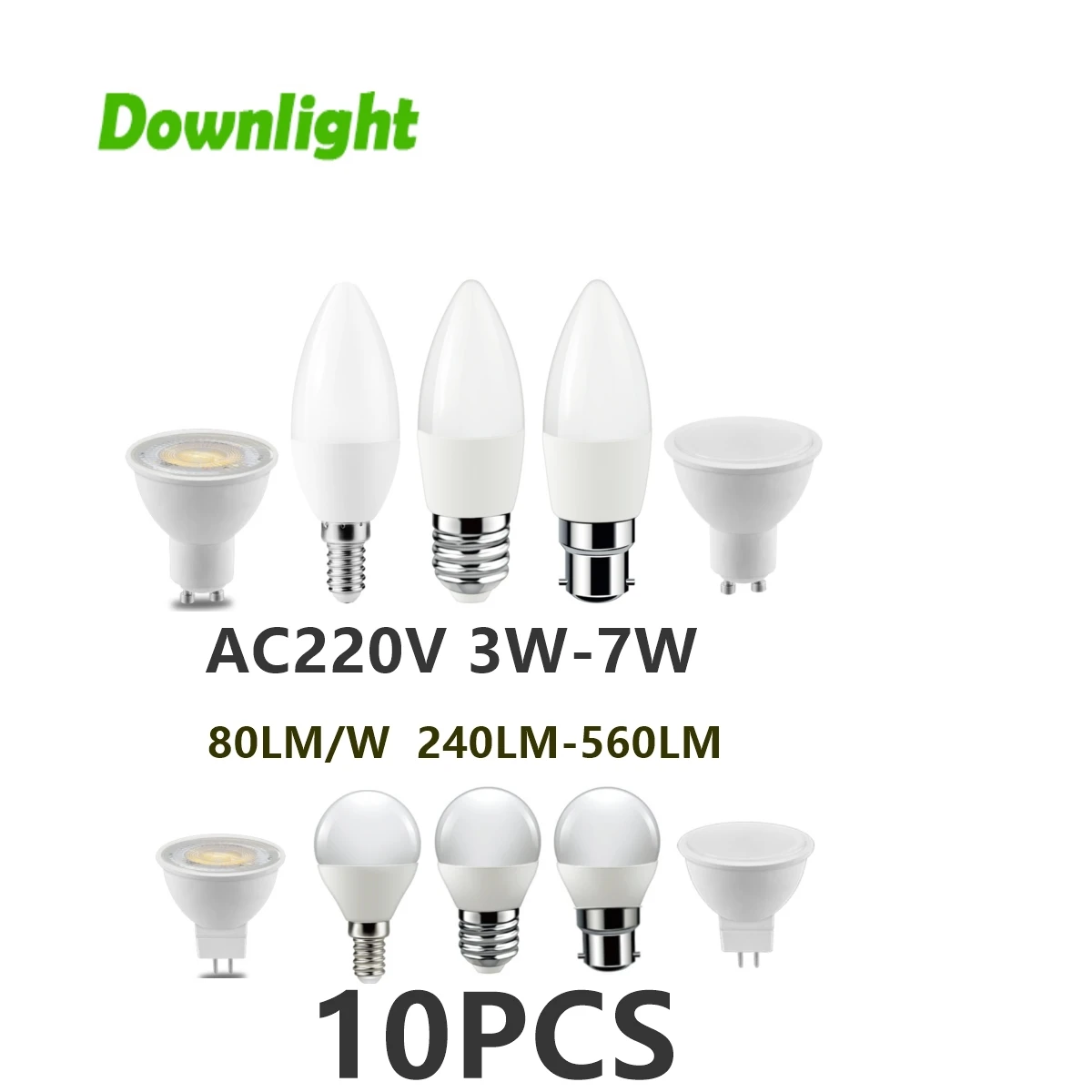 

10PCS Factory direct LED light bulb candle lamp G45 GU10 MR16 AC220V low power 3W-7W high lumen no strobe Apply to study kitchen
