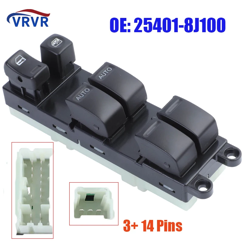 Переключатель Стеклоподъемника VRVR 25401-8J100 254018J100, 3 + 14 контактов, передний левый главный переключатель питания для Nissan Altima 2005 2006
Переключатель Стеклоподъемника VRVR 25401-8J100 254018J100, 3 + 14 контактов, передний левый главный переключатель питания для Nissan Altima 2005 2006