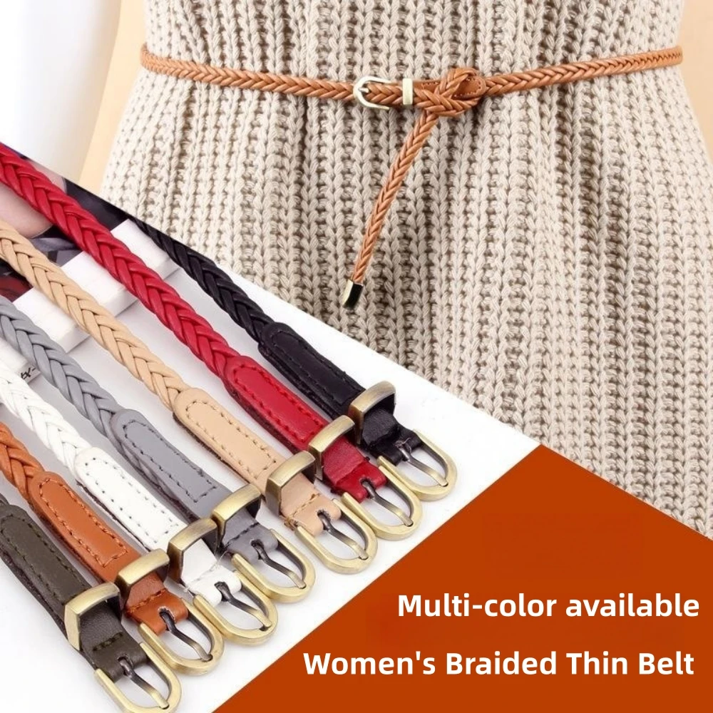 Women Leather Thin Belt Simple Woven Non Punching Vintage Casual Waistband Decorative Dress Shirt Small Waist Belts Wholesale
Women Leather Thin Belt Simple Woven Non Punching Vintage Casual Waistband Decorative Dress Shirt Small Waist Belts Wholesale