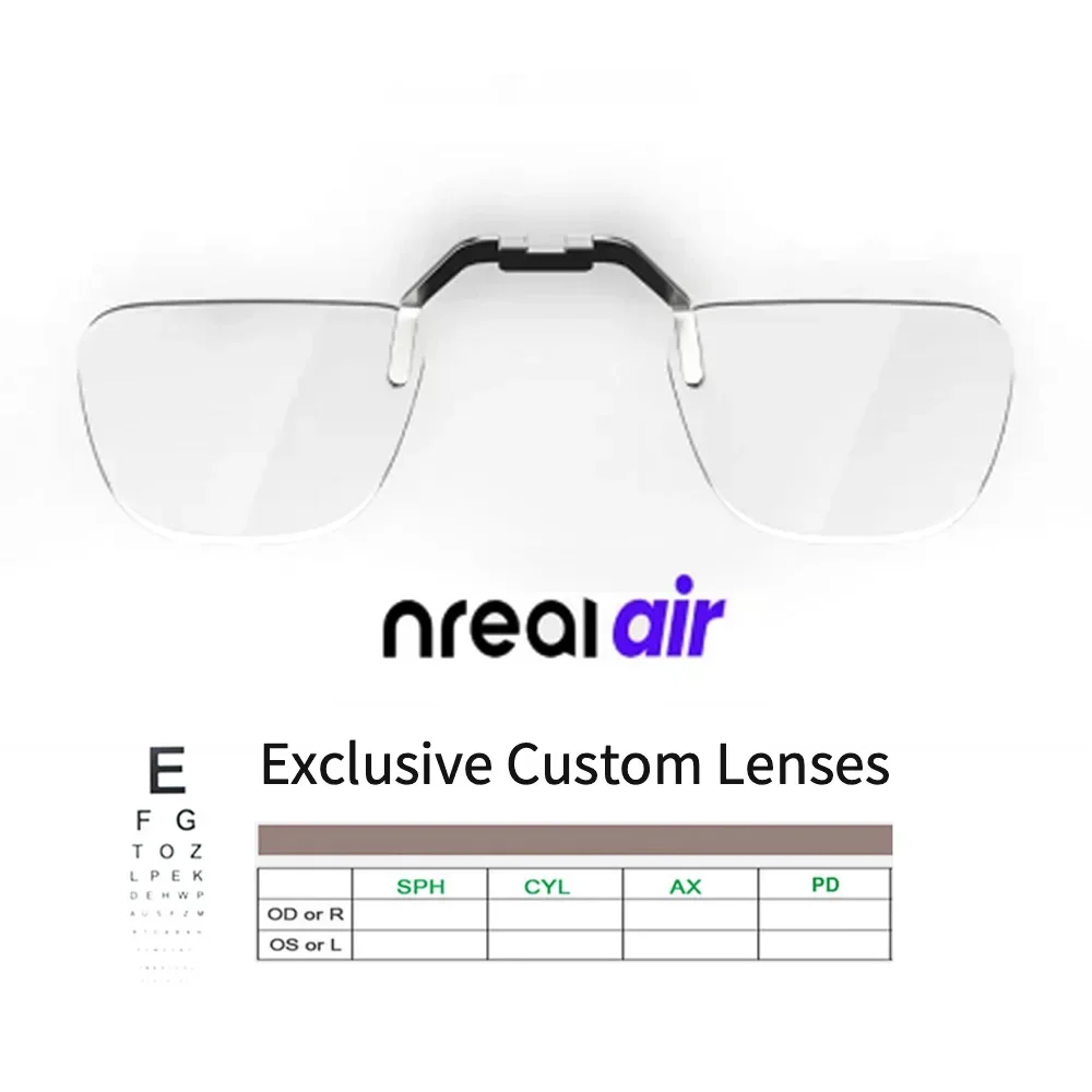 Nreal Air 1/2 Myopia Lens Custom Degree Smart AR Glasses Aspheric Resin Anti-Radiation Anti-Blue Eyeglasses Prescription lenses
Nreal Air 1/2 Myopia Lens Custom Degree Smart AR Glasses Aspheric Resin Anti-Radiation Anti-Blue Eyeglasses Prescription lenses