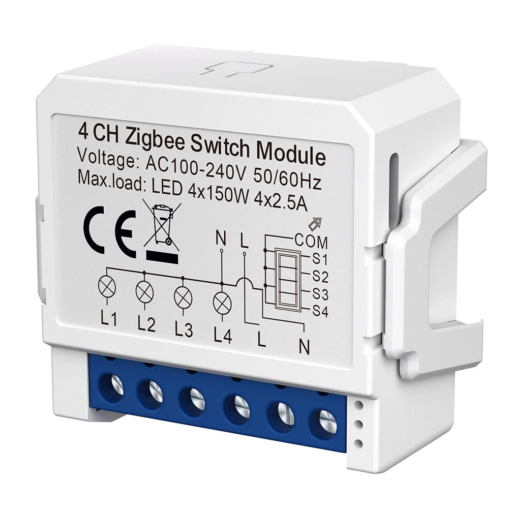 Tuya Smart For Zigbee Switch Module 2 Way Control 1/2/3/4 Gang No Neutral Wire Required Smart Home DIY Light Breaker
Tuya Smart For Zigbee Switch Module 2 Way Control 1/2/3/4 Gang No Neutral Wire Required Smart Home DIY Light Breaker