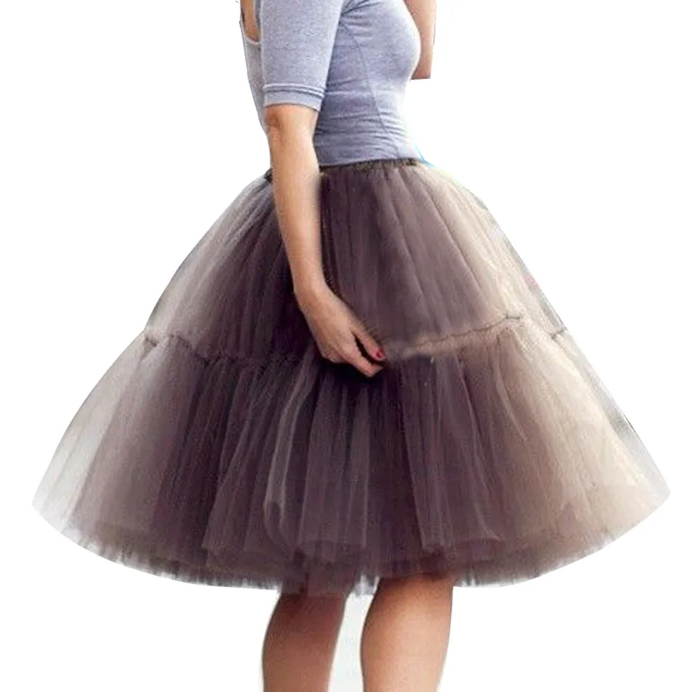 

6 Layers Women Tutu Short Skirts High Waist Mesh Soft Tulle Skirt Puffy Pettiskirt Prom Ball Gown Party Dance Tutu Dress