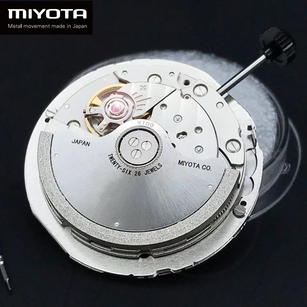 

Japan MIYOTA 9100 Automatic Mechanical Movement Top Luxury Brand Watch Replace Movt Parts Twenty-Six Jewels with White Datewheel