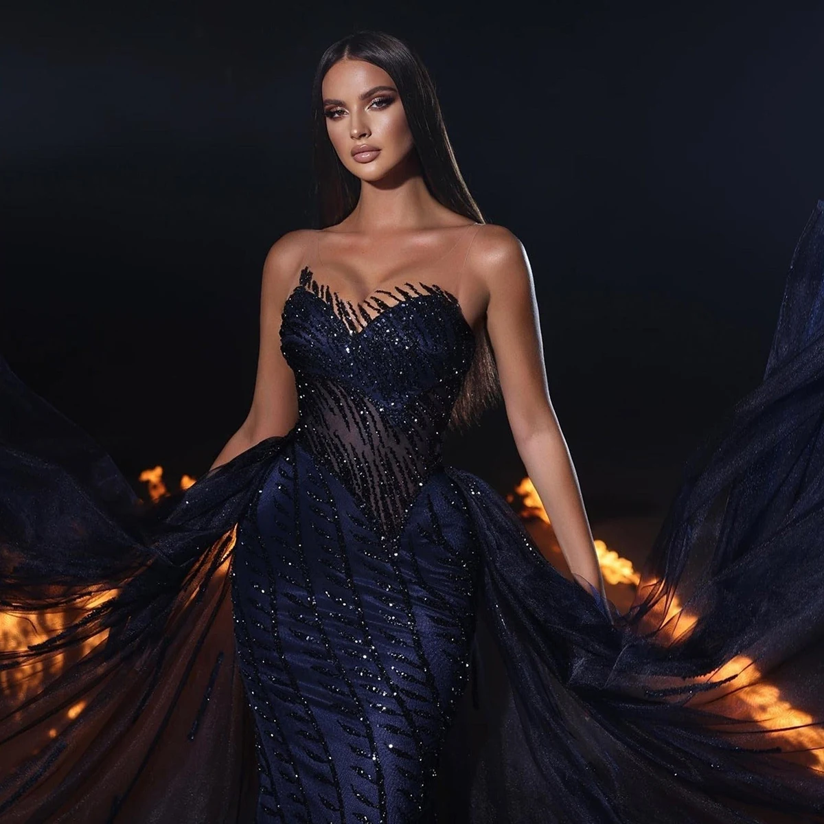 Glamorous Evening Dress Formal Occasion Dresses Sweetheart Stripe Shining Applicants Sequined Tulle Floor Length Sexy Prom Dress
Glamorous Evening Dress Formal Occasion Dresses Sweetheart Stripe Shining Applicants Sequined Tulle Floor Length Sexy Prom Dress
