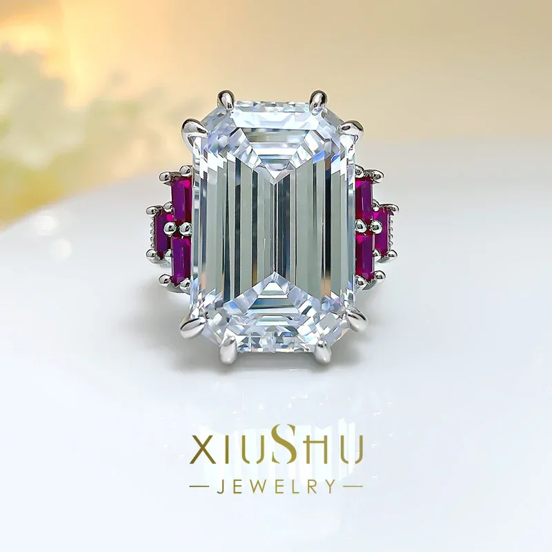 Jade Cut Big Rock Sugar Diamond Ring High Carbon Diamond Heavy Industry 925 Silver
Jade Cut Big Rock Sugar Diamond Ring High Carbon Diamond Heavy Industry 925 Silver