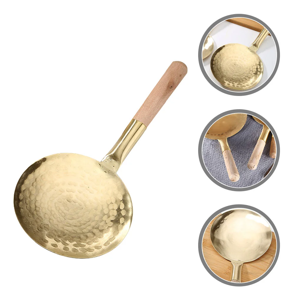 Kichvoe Flat Kitchen Tofu Scoop Spoon Copper Japanese Rice Spatula Wood Handle Oil Skimming Ladle Large Food Serving Spoon Non
Kichvoe Flat Kitchen Tofu Scoop Spoon Copper Japanese Rice Spatula Wood Handle Oil Skimming Ladle Large Food Serving Spoon Non