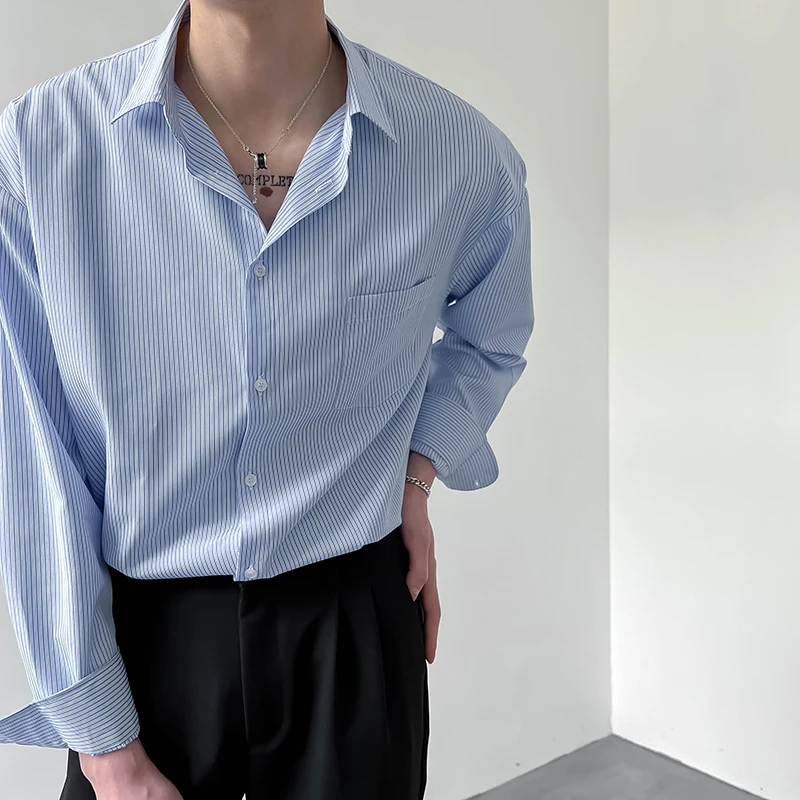 2022 Men's Top Clothes Loose Long Sleeved Blue Color Shirts Fashion Handsome Casual Stripe Printing Lapel Collar Shirts M-2XL
2022 Men's Top Clothes Loose Long Sleeved Blue Color Shirts Fashion Handsome Casual Stripe Printing Lapel Collar Shirts M-2XL