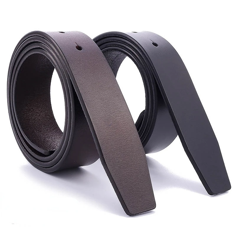 

3.3CM Men's Cow Leather Belt Strap Male 100% Genuine Leather Jeans Pants Pin Buckle Belts Strap for Men 110-125cm No Buckle