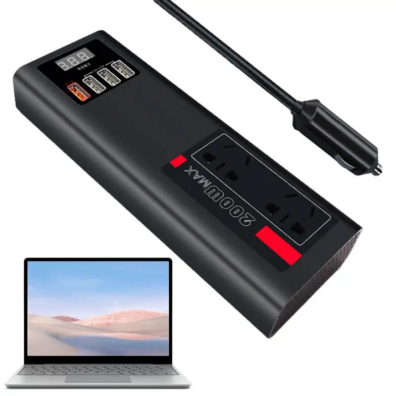 Car Inverter 200W QC3.0 Plug Inverter DC 12V To AC 220V Car Power Charger Socket With 6-port Outputs 3USB Car Inverter For SUV
Car Inverter 200W QC3.0 Plug Inverter DC 12V To AC 220V Car Power Charger Socket With 6-port Outputs 3USB Car Inverter For SUV