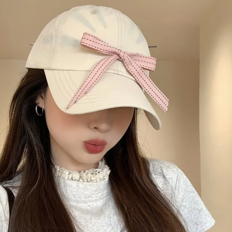 

Korean Sweet Bow Quick-drying Sports Hat Women's Summer Sunshade Sunscreen Outdoor Breathable Thin Baseball Cap Casquette