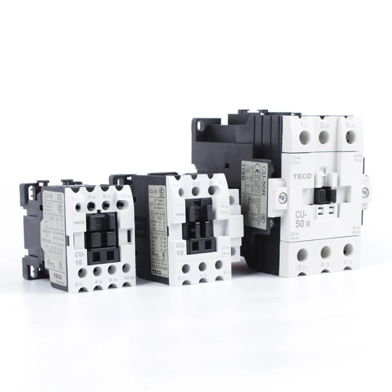 

TECO Taian CN AC Contactor CU-11/16/18/23/27/32R/38/40/50/65/80/90 220V 380V 24V 36V 48V 110V