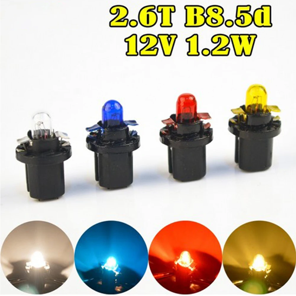 

1pcs Blue Red White Yellow T5 Car Auto Gauge B8.5D 1SMD LED Indicator Dashboard Side Light Bulb 12V Car Halogen Bulb