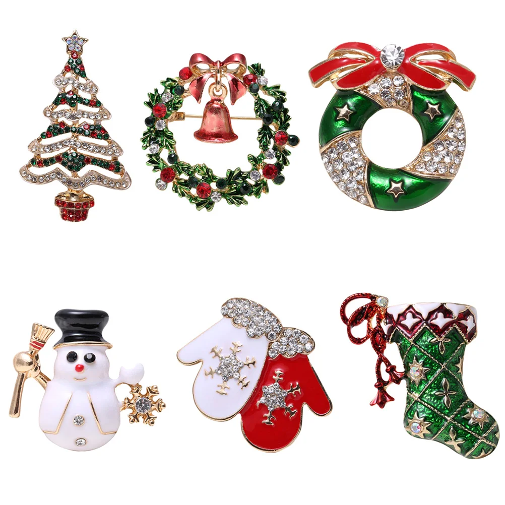 6pcs Christmas Brooch Pin Rhinestone Stocking Xmas Tree Reindeer Wreath Brooches Christmas Party Favors Gifts ( )
6pcs Christmas Brooch Pin Rhinestone Stocking Xmas Tree Reindeer Wreath Brooches Christmas Party Favors Gifts ( )