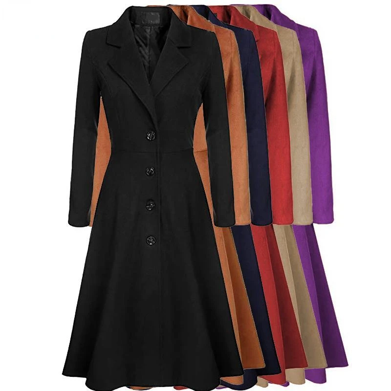 

Модная ветровка в английском стиле, женский элегантный тренчкот на осень и зиму, длинная приталенная шерстяная верхняя одежда, Повседневное платье, куртка