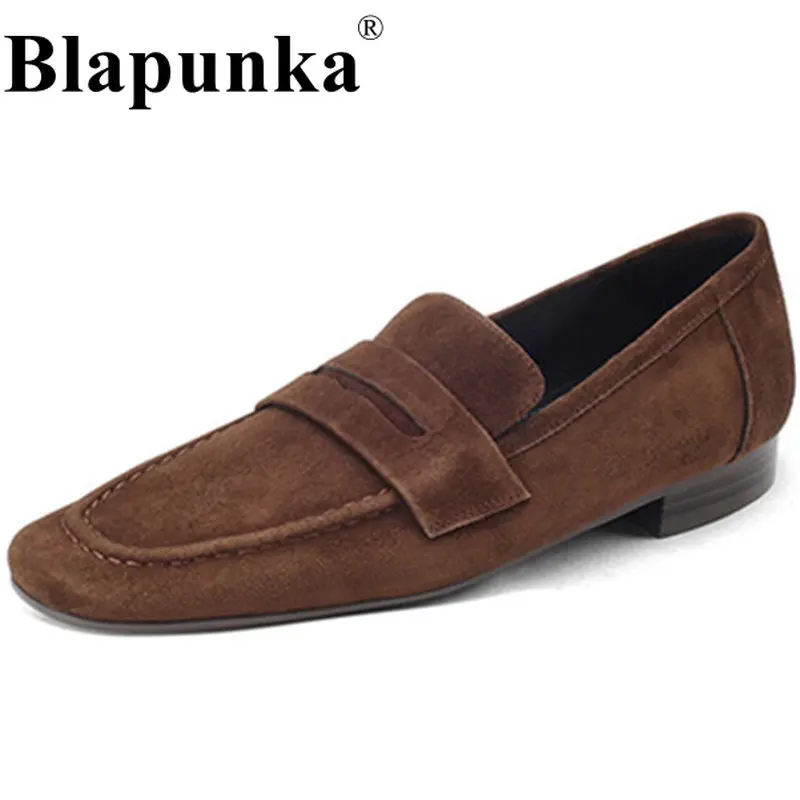 

Blapunka Soft Sheep Suede Loafers Women Slip-on Casual Flat Shoes Ladies Spring Autumn Penny Loafer Leisure Moccasin Creepers 42