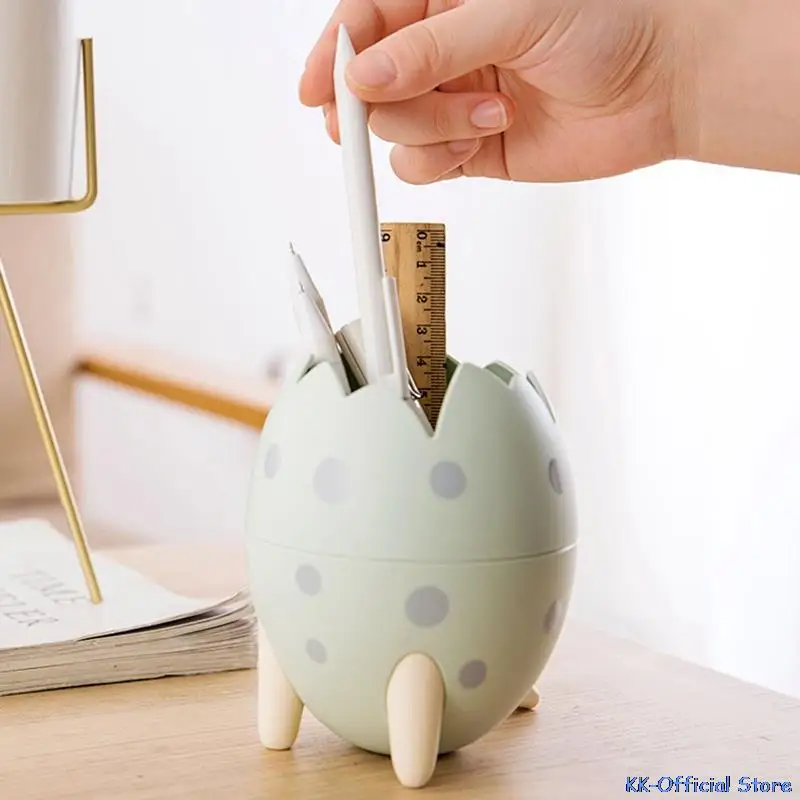 

Cute Dinosaur Egg Plastic Pen Holder Stand Office Desk Accessories Organizer Pencil Pot Container Stationery Storage Box Gifts