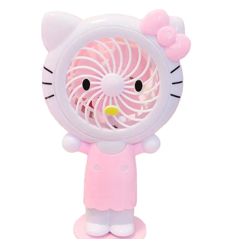

Ручной мини-вентилятор Sanrio Hello Kitty Cinnamoroll 2 в 1, веер для макияжа и ресниц со светодиодной подсветкой, Usb, аккумулятор для офиса